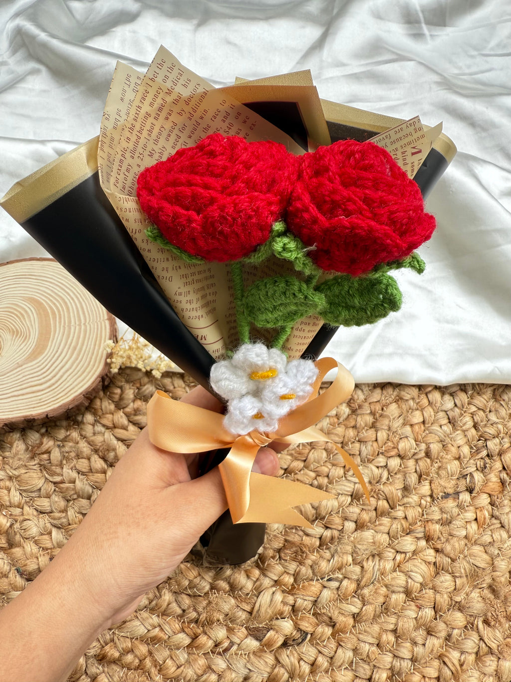 Double Rose with Baby Breaths