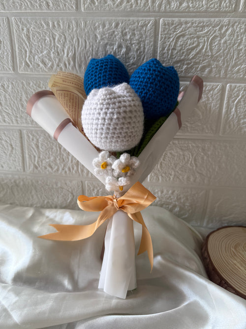 Blue and White Tulips