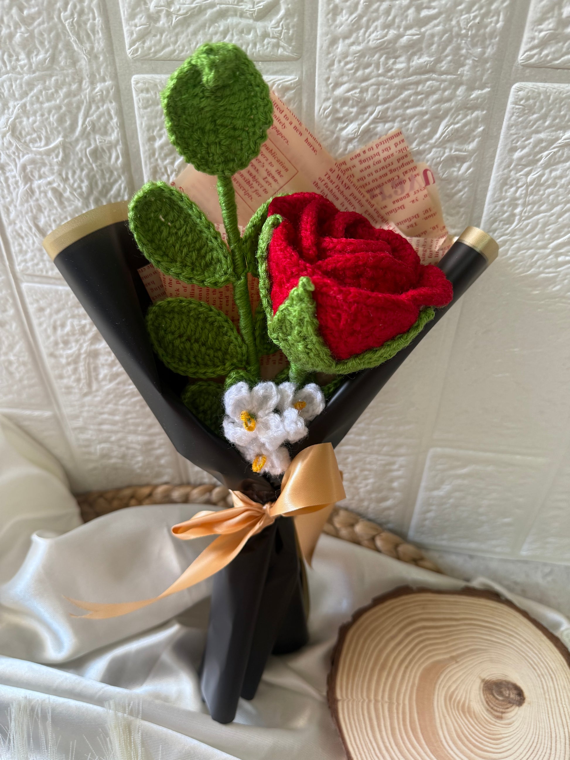 XL rose with leaf stick